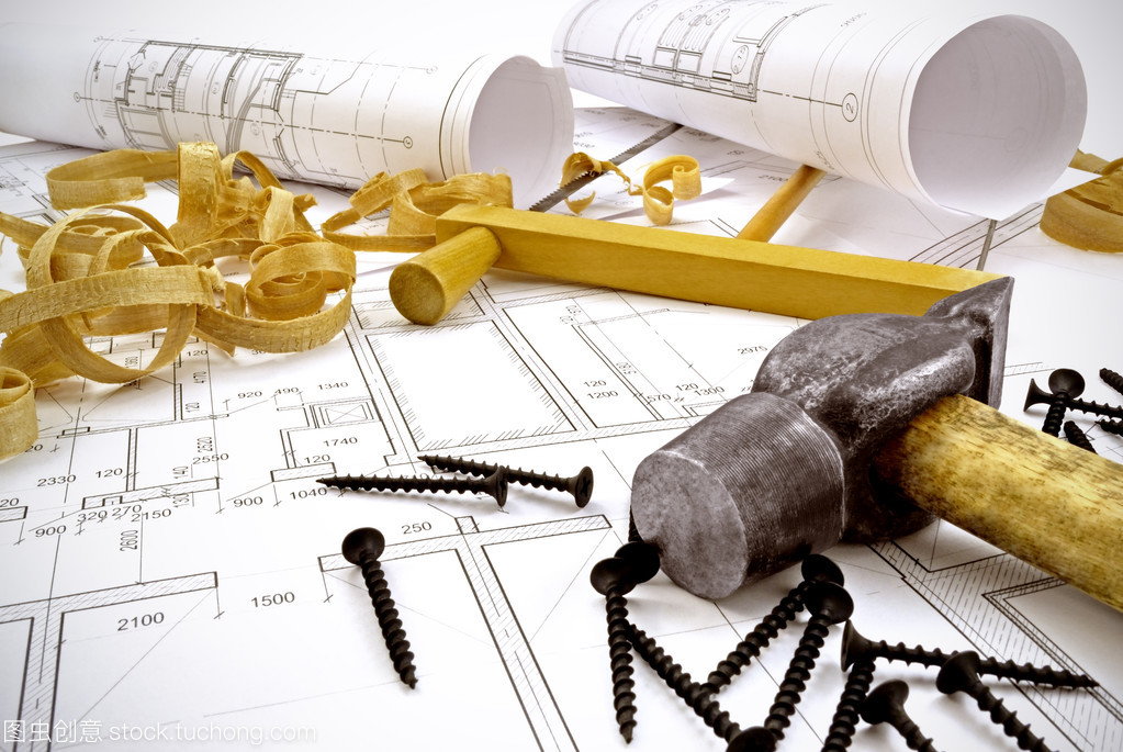 工程图纸和建筑工具